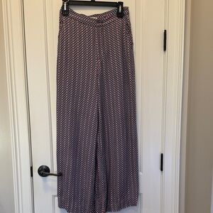 Anthropologie Maeve Geometric Patterned Wide-Leg flowy Pants 6 -needs button